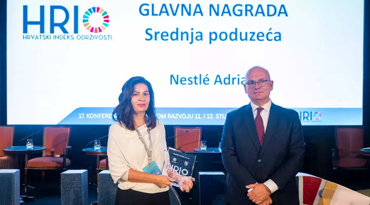 Nestlé Adriatic dobitnik prestižne nagrade Hrvatski indeks održivosti