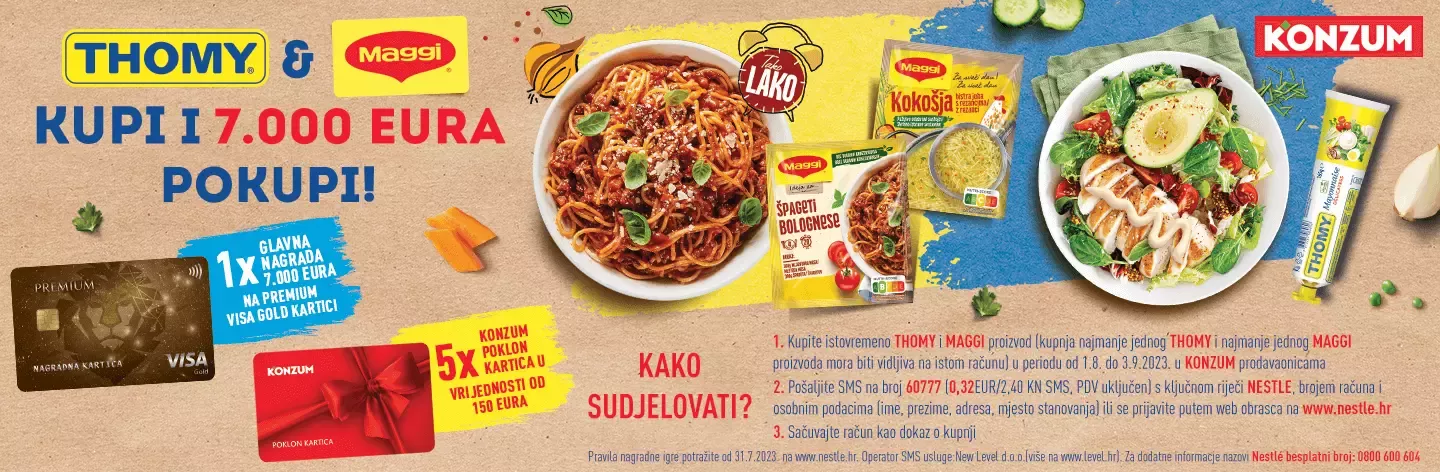 Pravila i nagrade nagrade igre Thomy i Maggi kupi i 7.000 eura pokupi