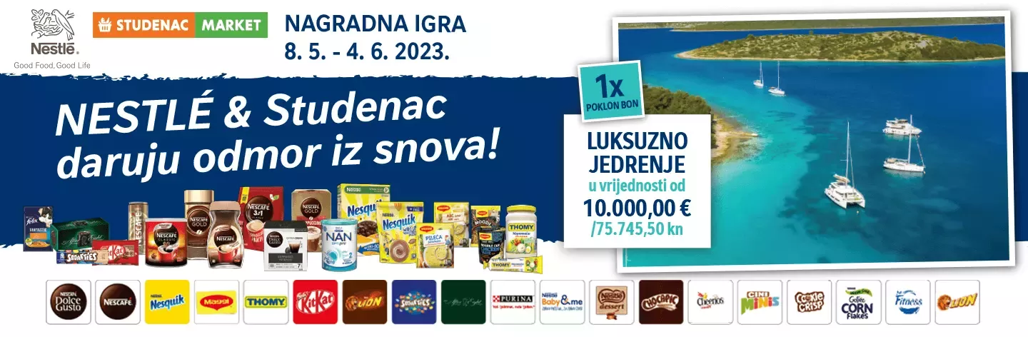Nagradna igra „NESTLÉ & Studenac daruju odmor iz snova!“